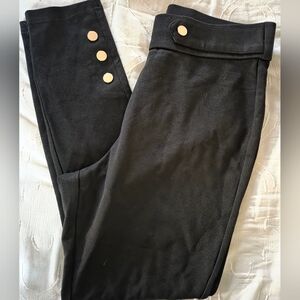 Black Pants with Gold Accents
